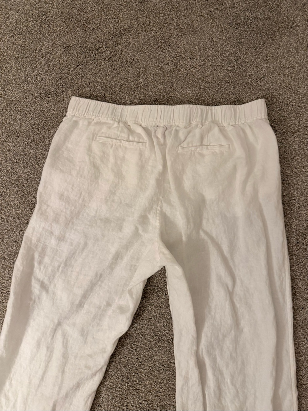 Vince Camuto White Elastic/Drawstring Waist Linen Pants Size Large GUC - Picture 8 of 13